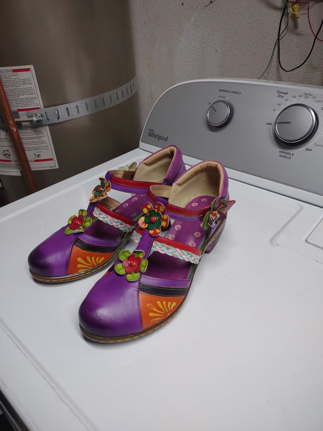 Customer photo review of Bohemian Leather Printing Stitching Non-slip Breathable Sandals