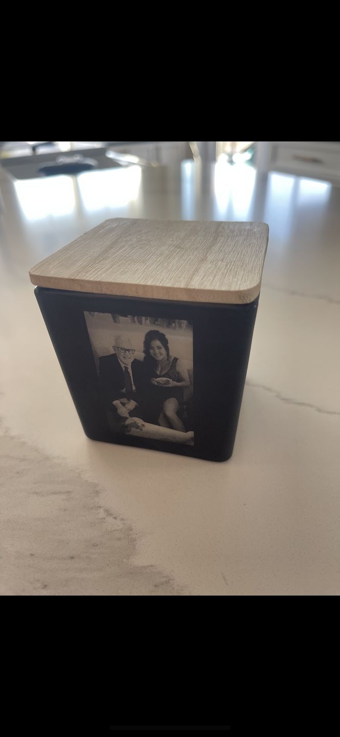 Customer photo review of UPLOAD YOUR PHOTO CANDLE