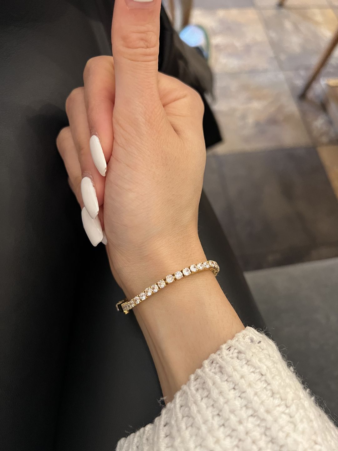 Customer photo review of TENNISBOY BRACELET. - 3MM 18K GOLD