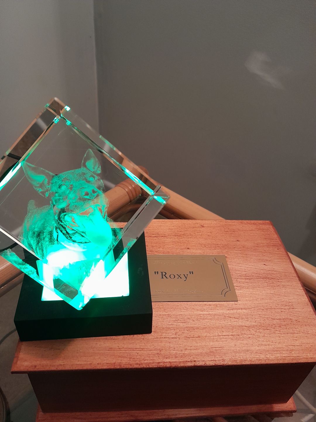 Customer photo review of NZ Made Personalised Large 3D Photo Crystal Diamond - 70mm x 70mm x 70mm