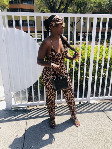 Customer photo review of Leopard Cami Jumpsuit