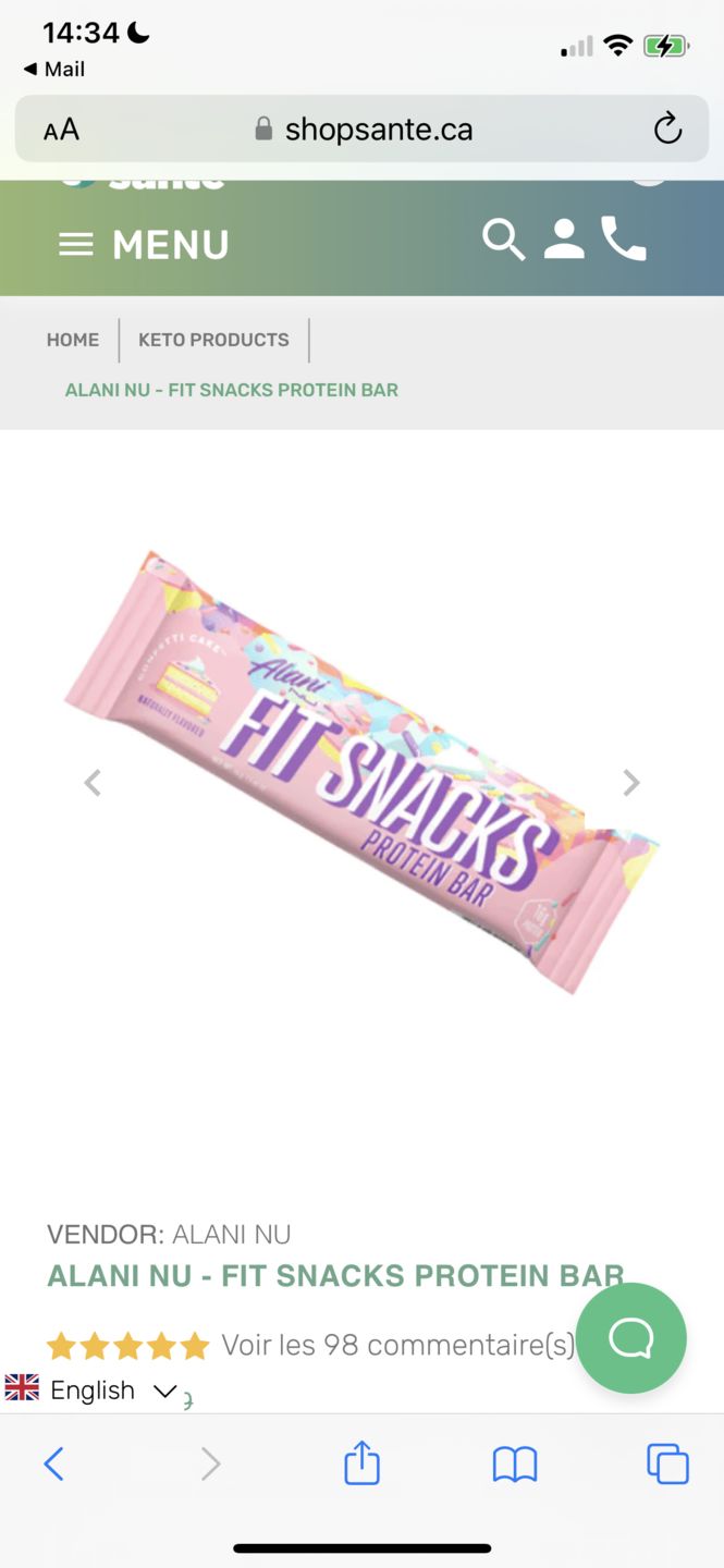 Customer photo review of Alani Nu - Fit Snacks Protein Bar 46g