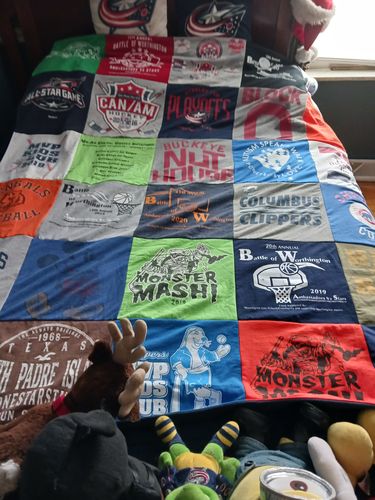 T-shirt quilt featuring columbus clippers by Laura  from OH