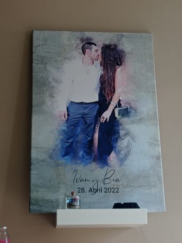 Customer photo review of Tu foto en estilo acuarela | Regalo personalizable para pareja, novia y novio