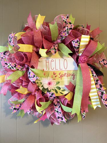 Customer photo review of 1.5"X10Yd Fine Glitter On Faux Royal Light Pink/Fuchsia RGE178907