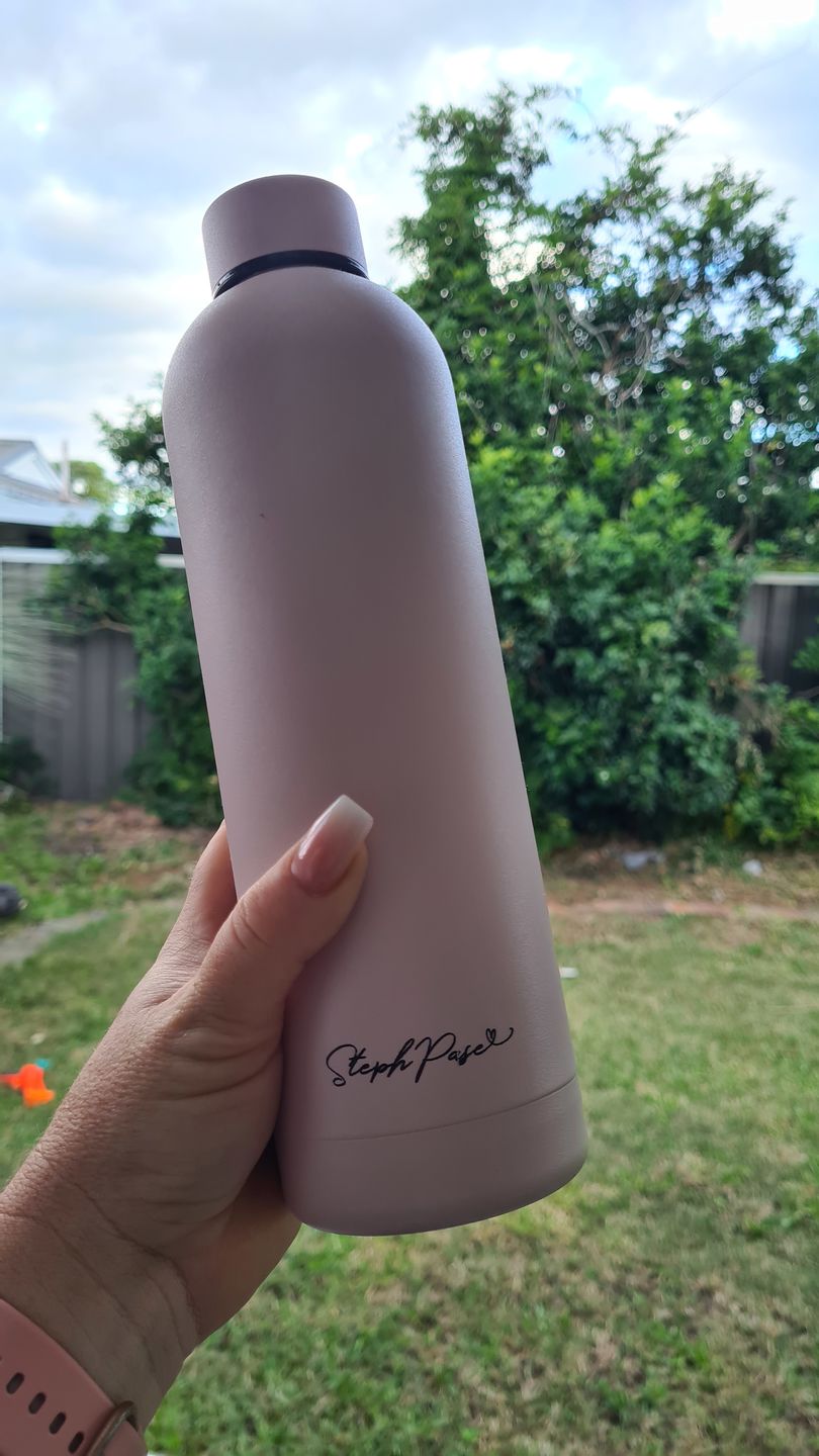 Customer photo review of Insulated Water Drink Bottle 750ml Blush