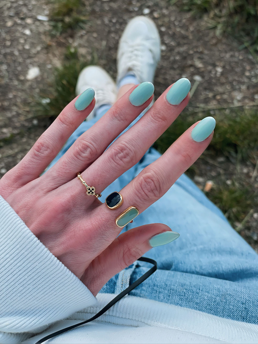 Customer photo review of Aquamarine Wrap Ring