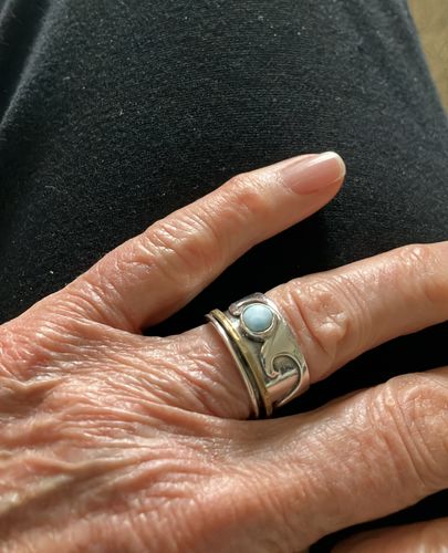 Customer photo review of Fidget Wave Larimar Ring Sterling Silver