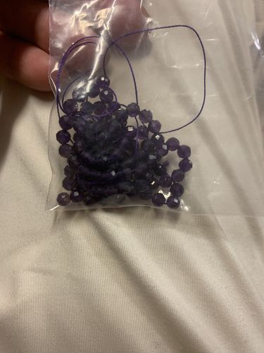 Customer photo review of 15.5" Natural Amethyst 4mm round faceted beads, Quartz
