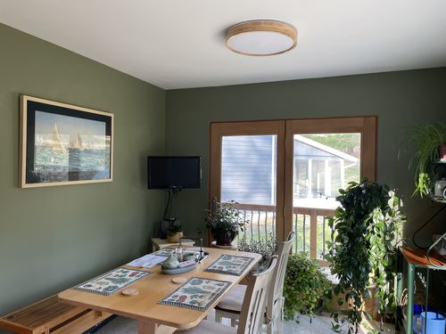 Customer photo review of Scandinavian Wooden Round LED Flush Mount