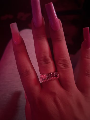 Customer photo review of Script Name Ring