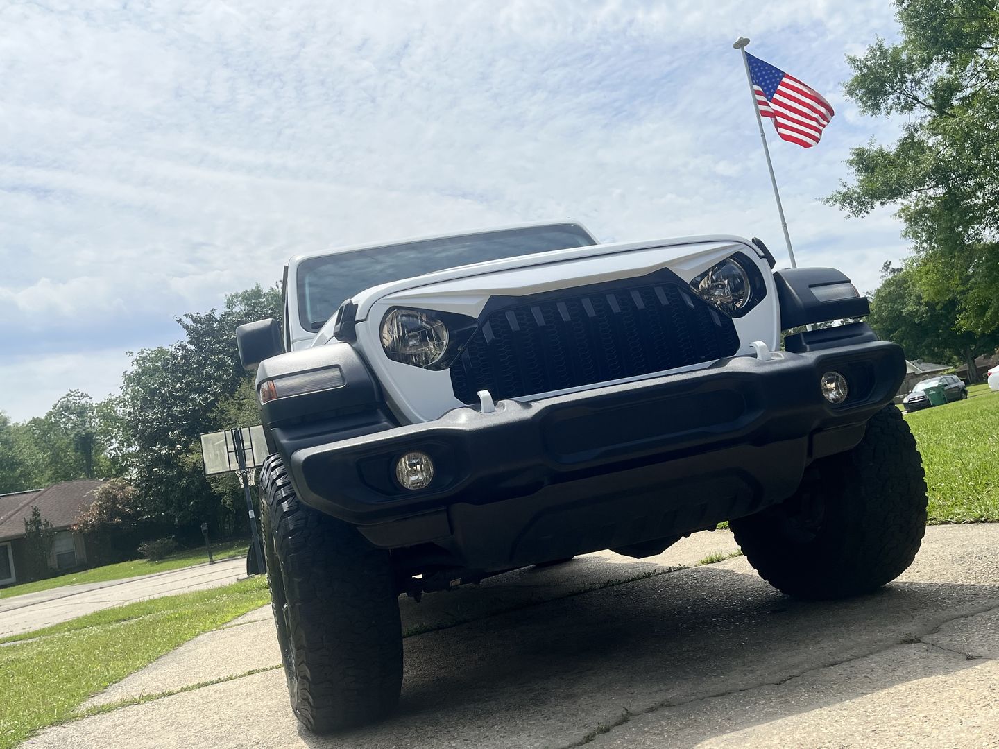 Customer photo review of Gladiator Vader Grille w/ Mesh - Black & White for 18-22 Jeep Wrangler JL & Gladiator JT
