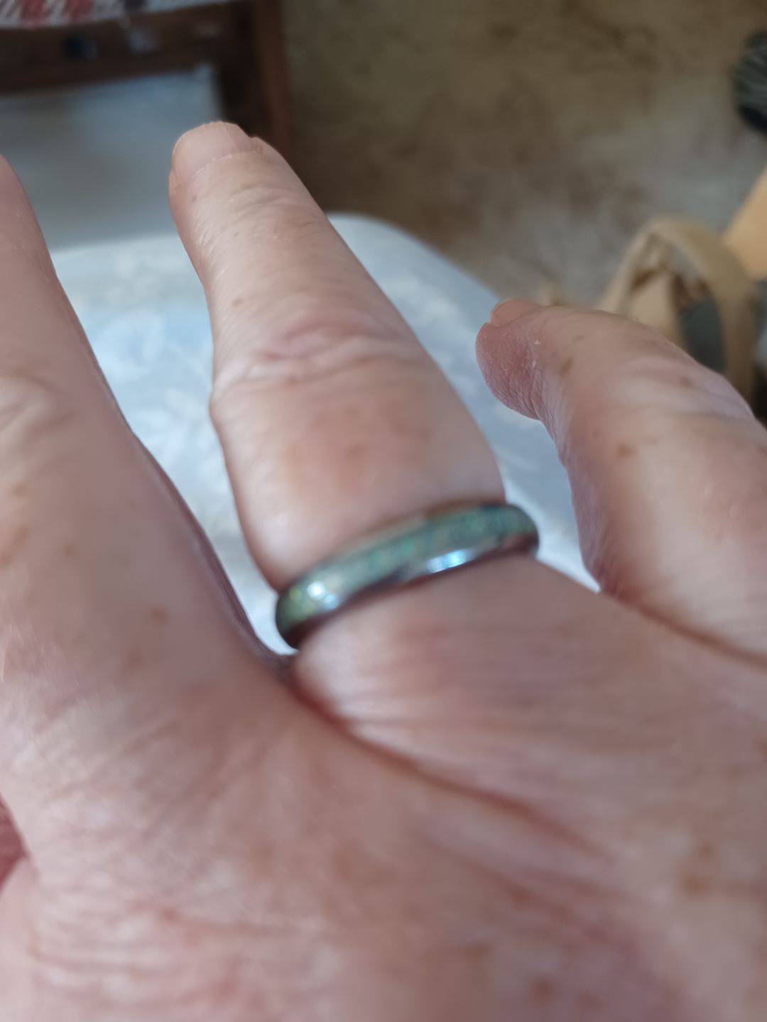 Customer photo review of The White Opal 4mm Wonder Ring