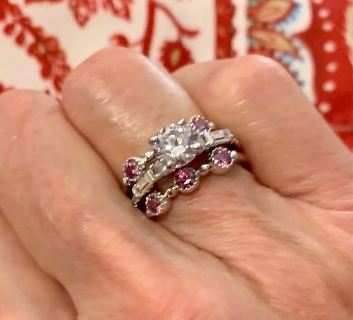 Customer photo review of Milgrain Purple Pave CZ Eternity Ring in Sterling Silver