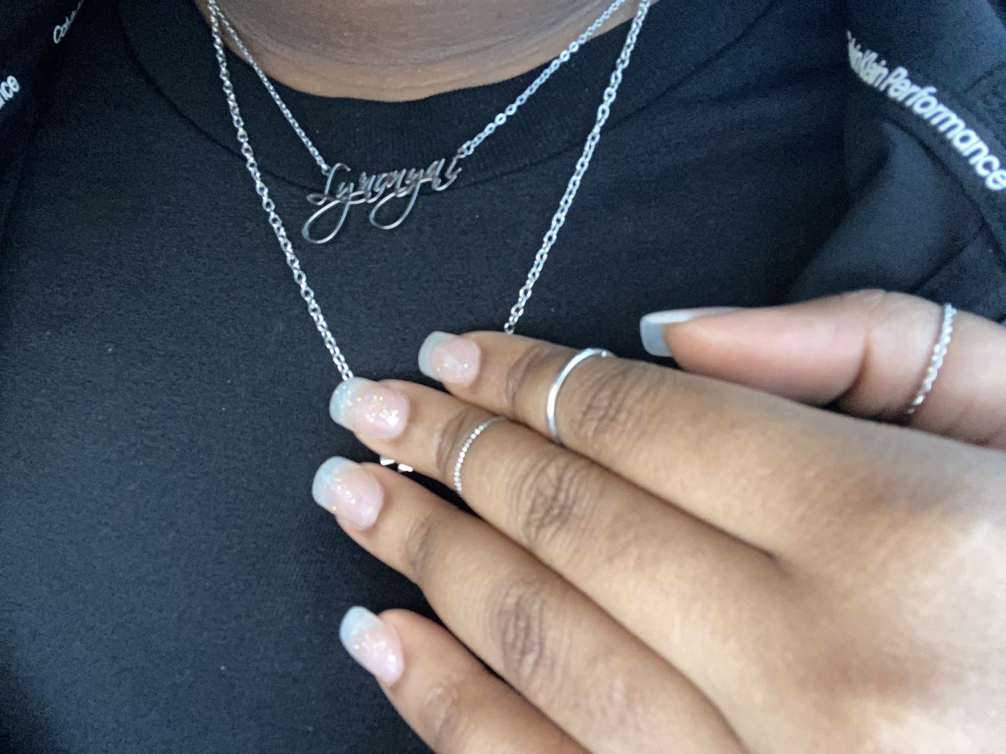 Customer photo review of Script Name Necklace
