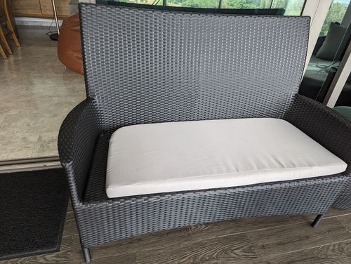 Customer photo review of Costa Loveseat + Coffee Table, Grey Cushions