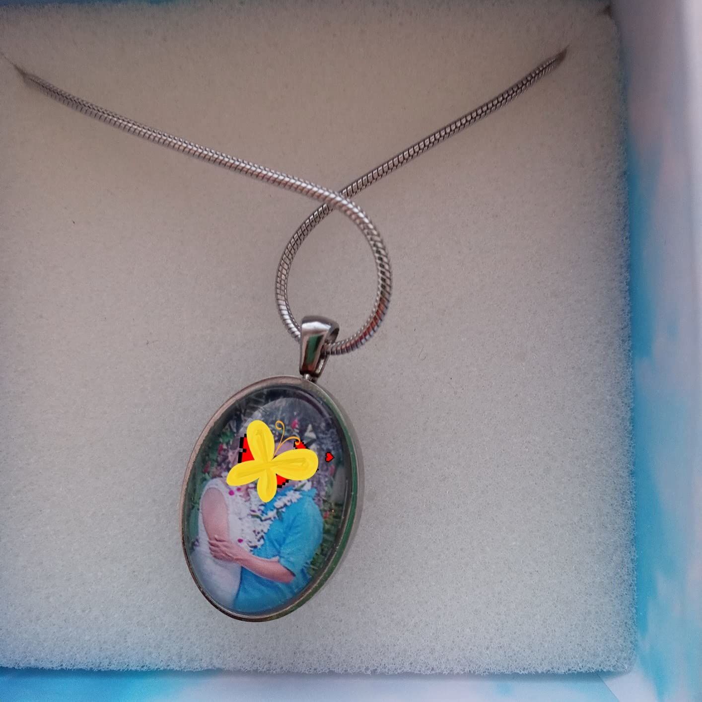 Customer photo review of Personalized Photo Necklace Custom Image Heart Shape Picture Necklace