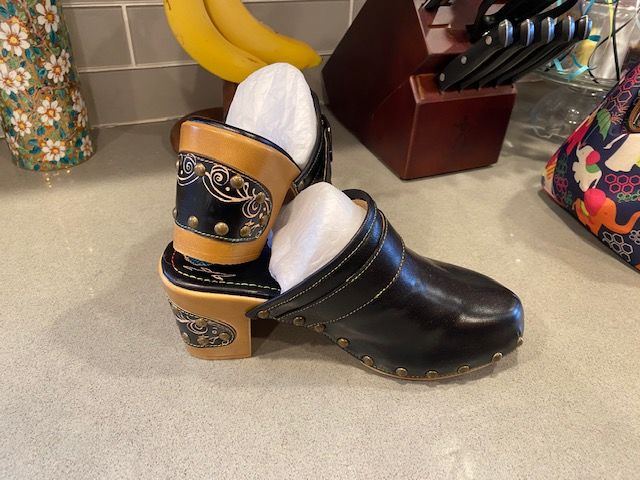 Customer photo review of Vintage Handmade Round Toe Floral Sandals