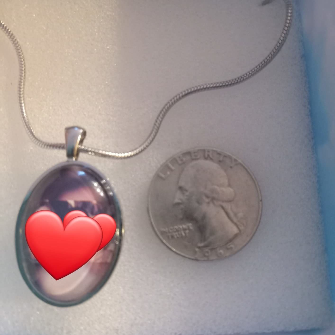 Customer photo review of Personalized Photo Necklace Custom Image Heart Shape Picture Necklace