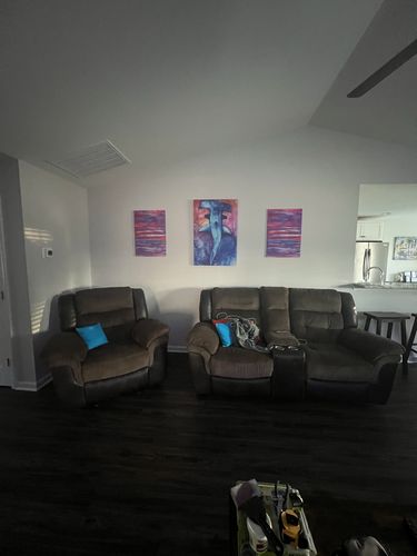Customer photo review of Hammerhead Shark Watercolor Portrait Canvas Wall Art