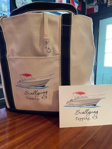 Customer photo review of Custom Boat Tote Bags