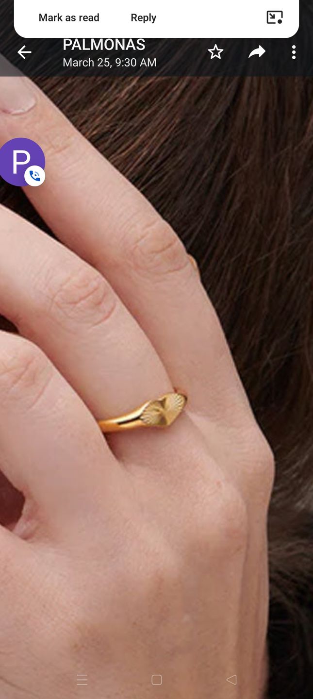 Customer photo review of Heart Rays Ring- 18k Gold Plated