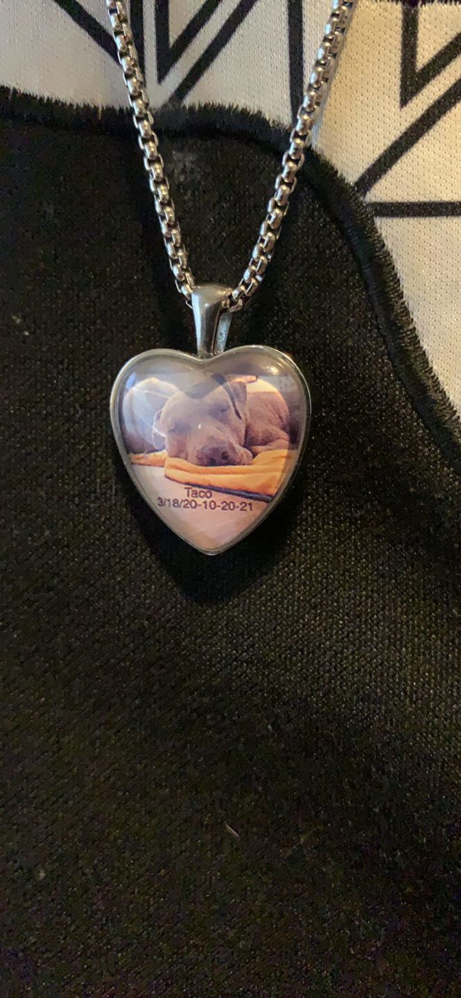 Customer photo review of Personalized Photo Necklace Custom Image Heart Shape Picture Necklace