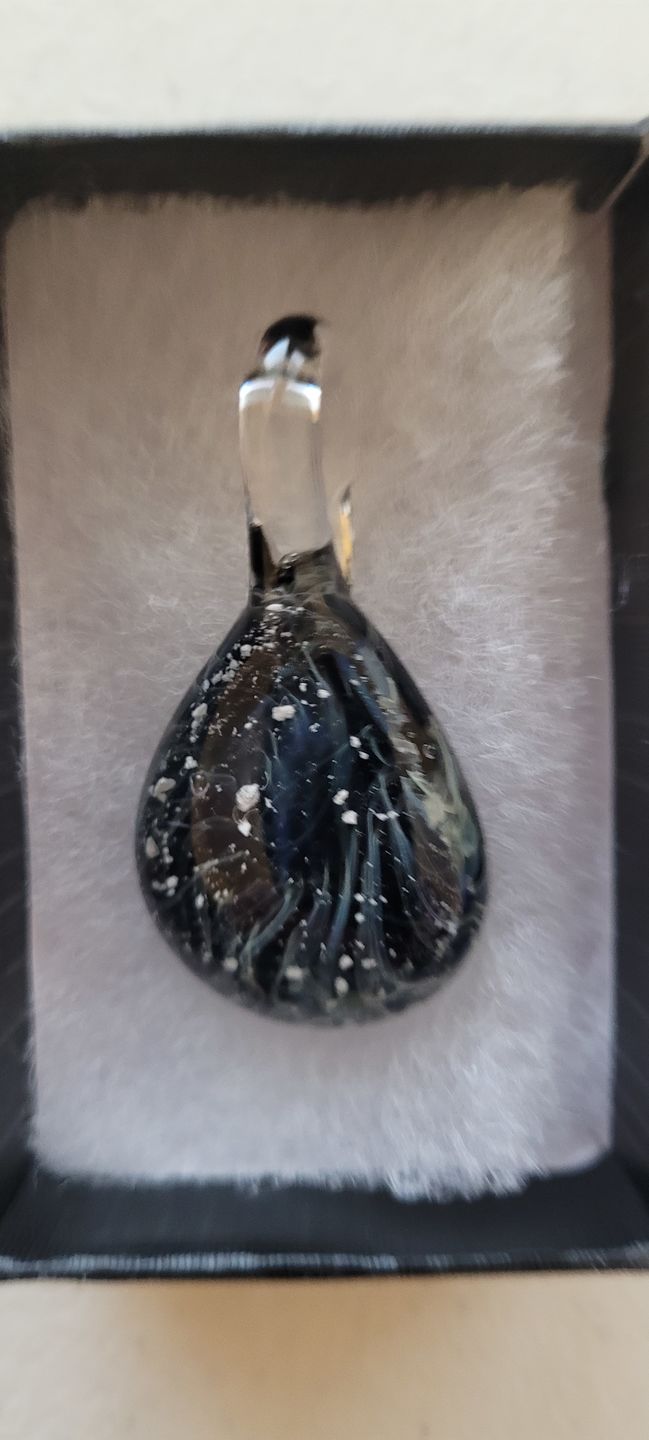 Customer photo review of Ghost Pendant with Infused Cremation Ashes