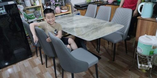 Customer photo review of Bàn ăn mặt đá Ceramic, chân sắt sơn tĩnh điện - CLASSIC