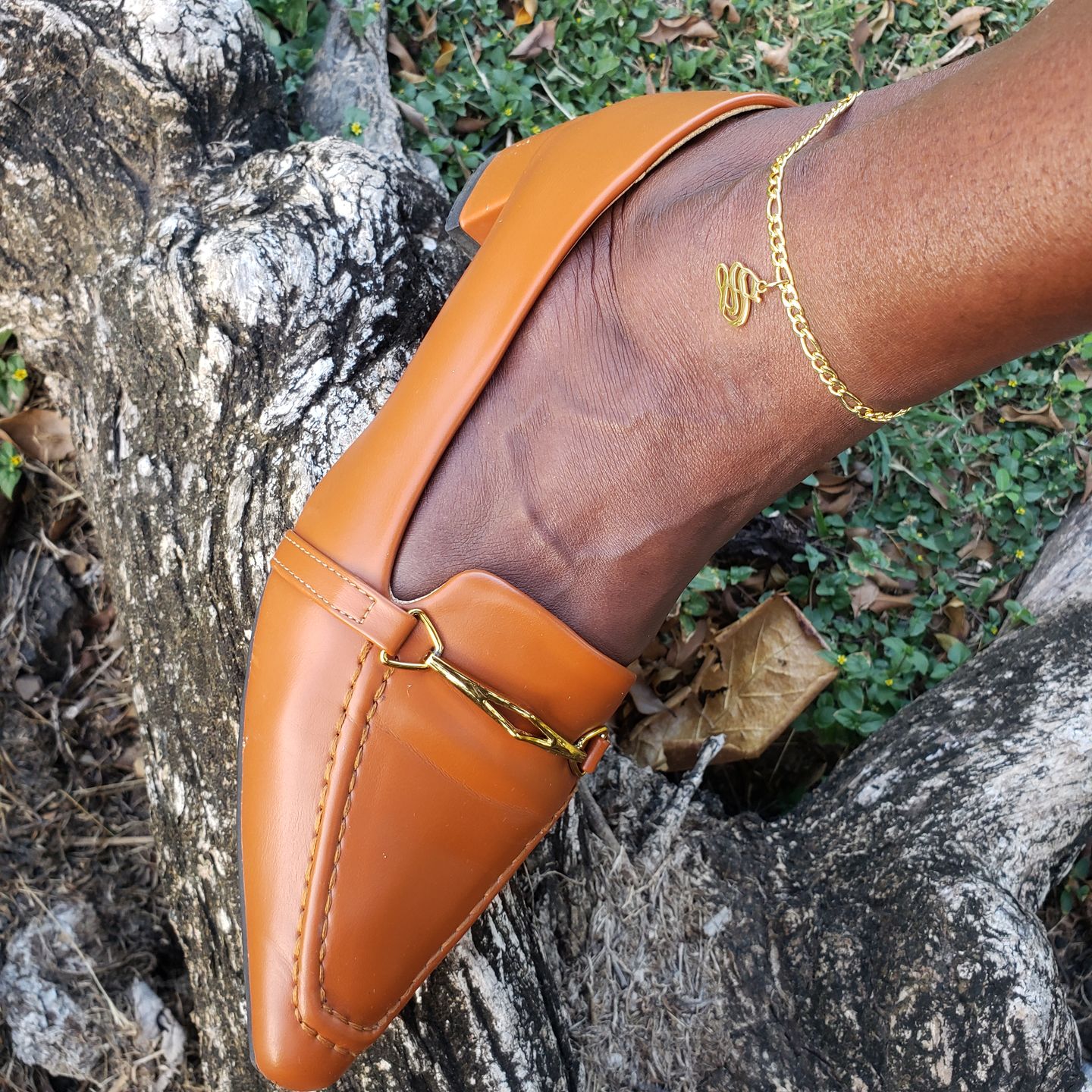 Customer photo review of Gothic Initial Anklet