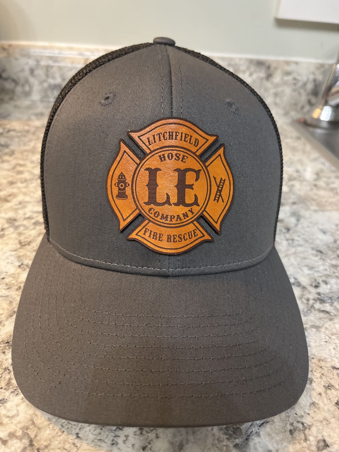 Customer photo review of Custom Maltese Leather Patch Hat