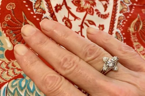 Customer photo review of Flower CZ Ring in Sterling Silver