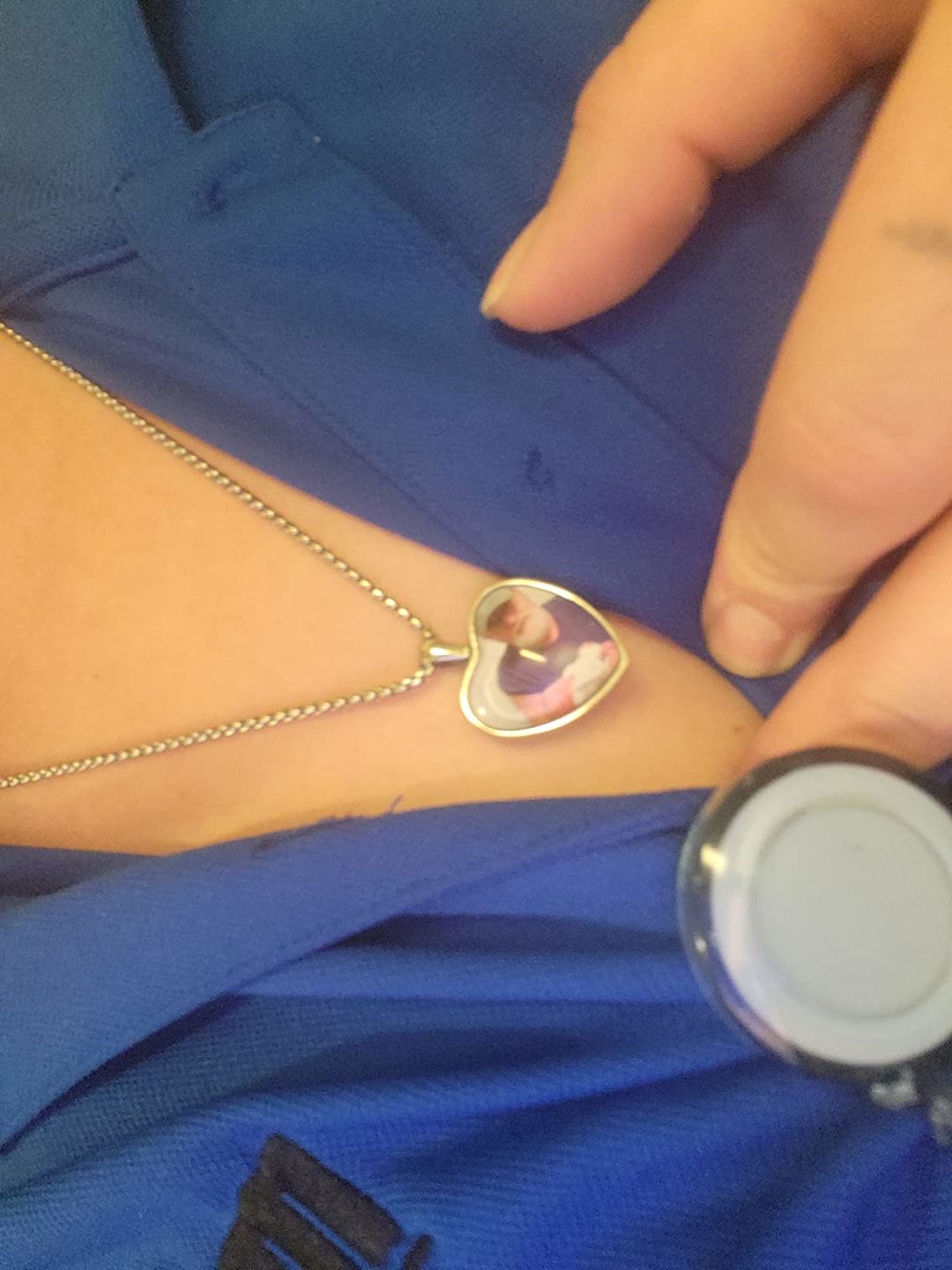 Customer photo review of Personalized Photo Necklace Custom Image Heart Shape Picture Necklace