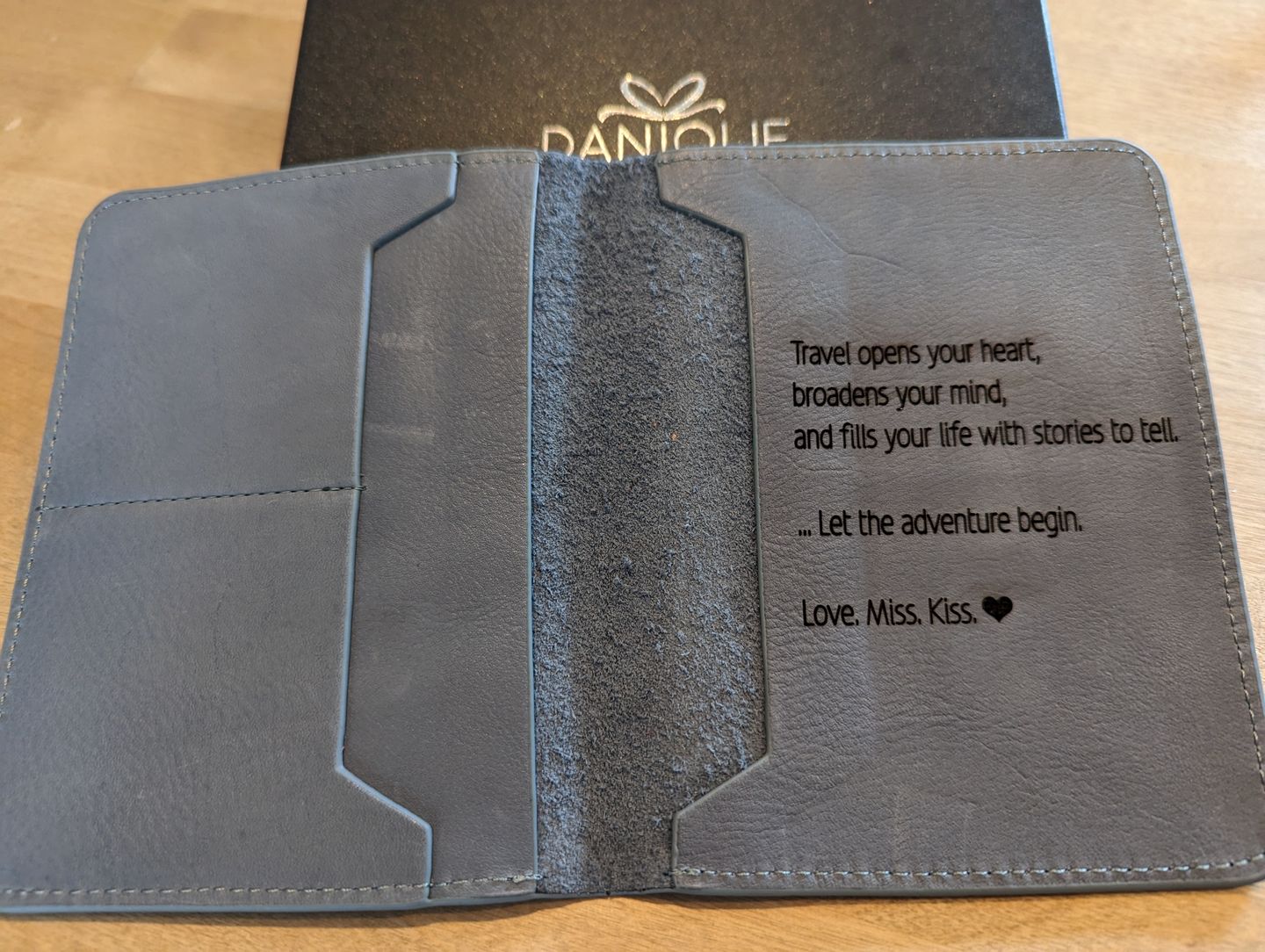Customer photo review of Personalized Leather Passport Holder