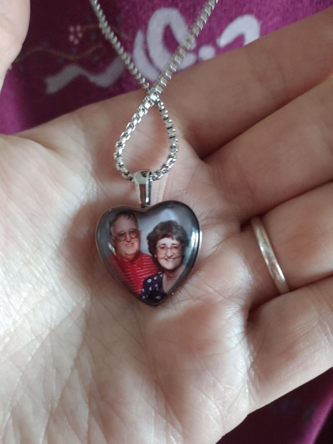 Customer photo review of Personalized Photo Necklace Custom Image Heart Shape Picture Necklace
