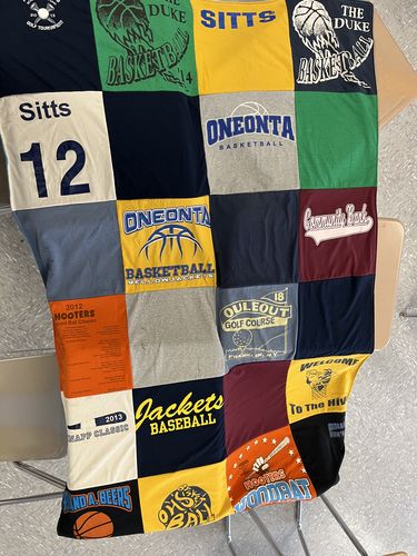T-shirt quilt featuring jackets baseball by Jenn from NY