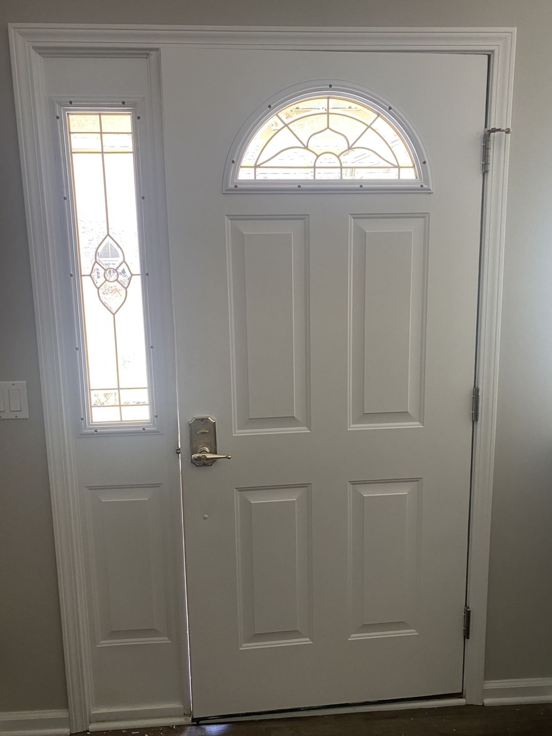 Customer photo review of Normandy Glass and Frame Kit (Fanlite 24" x 12" Frame Size)