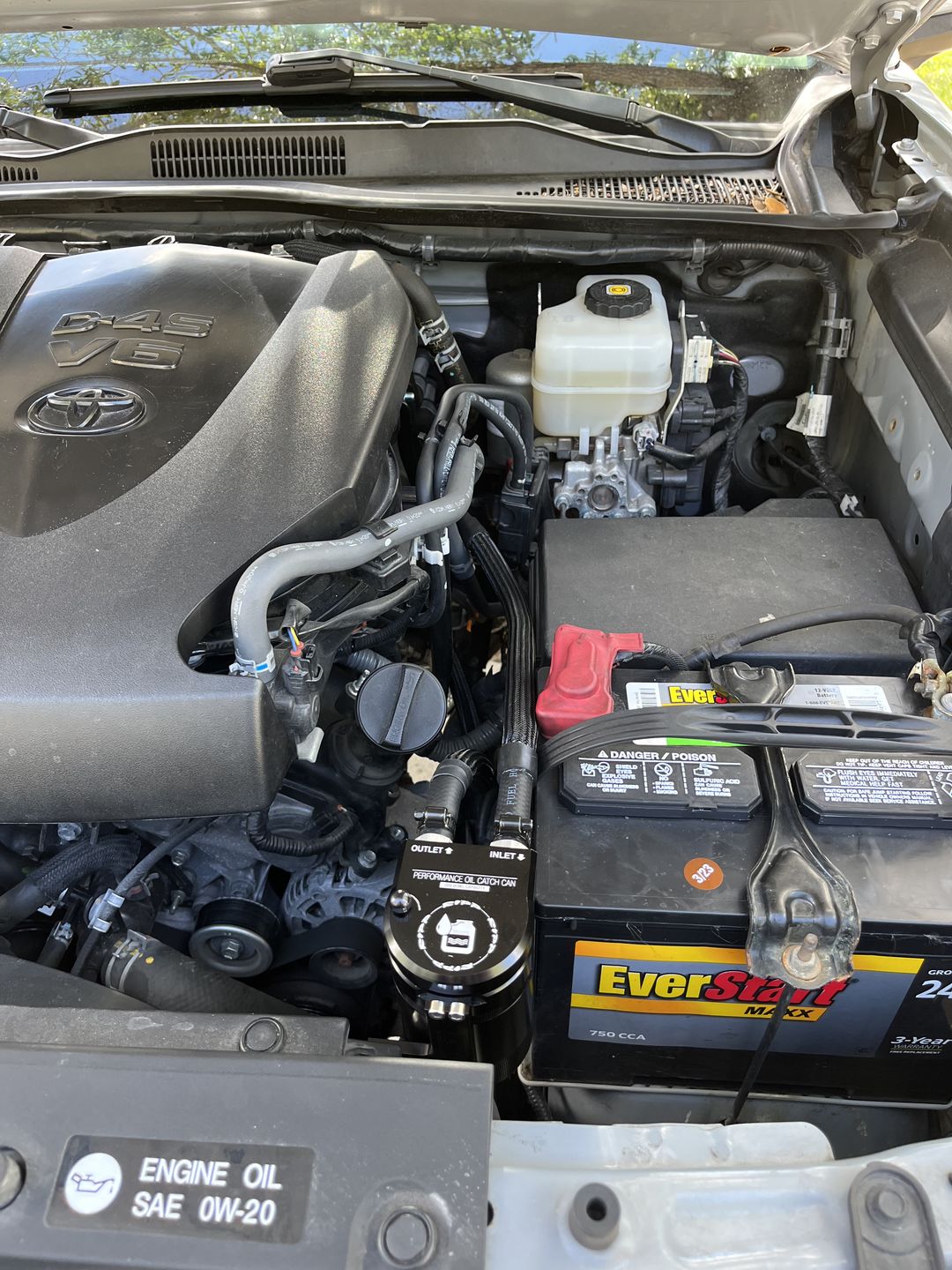 Customer photo review of 2016+ 3.5L V6 Toyota Tacoma Catch Can Kit
