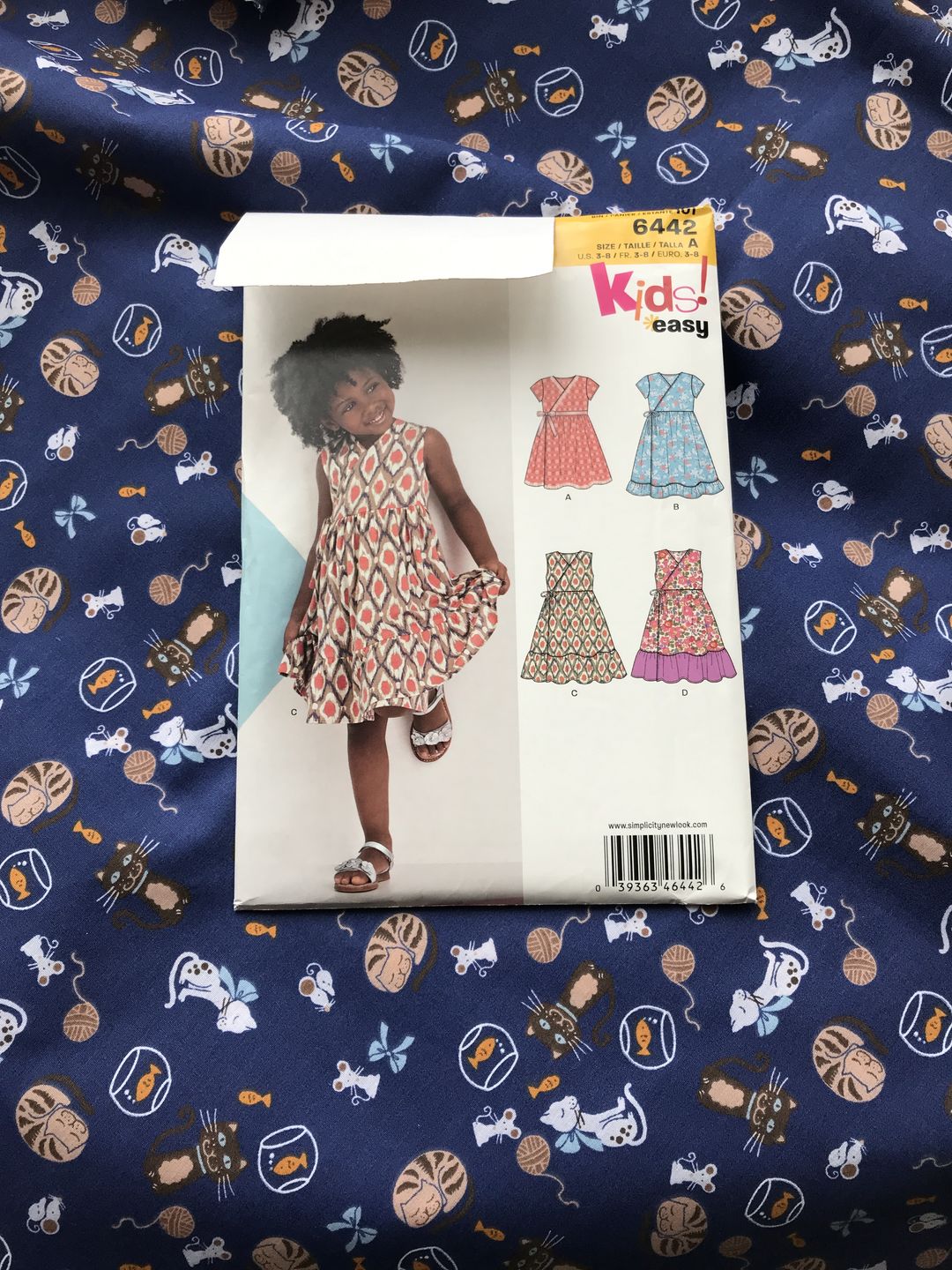 Customer photo review of Cats, Mice and Fish on Navy Polycotton Fabric
