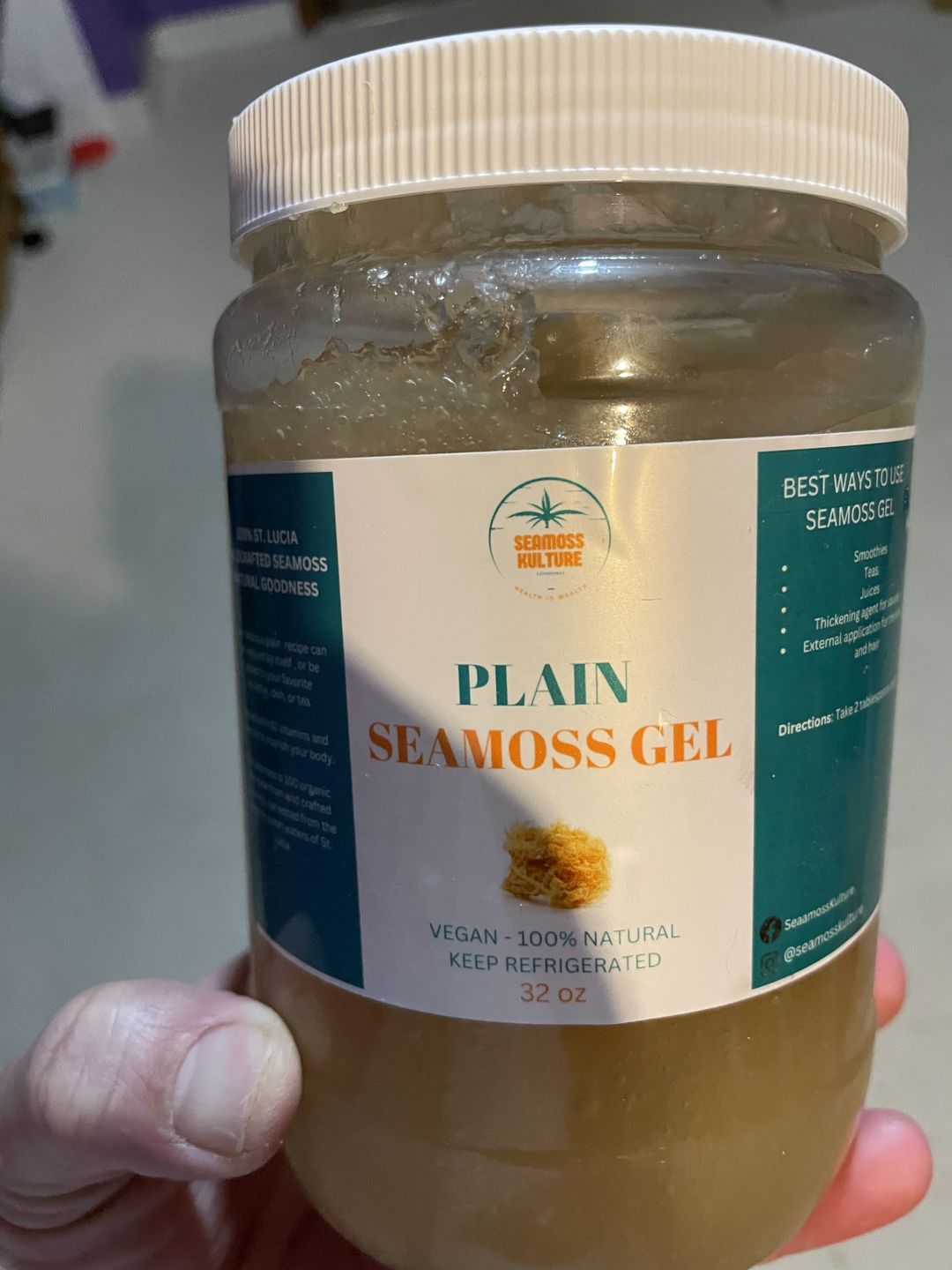 Customer photo review of Premium Plain Sea Moss Gel