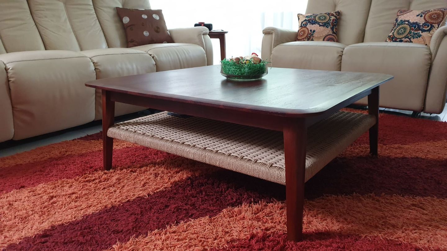 Customer photo review of Square Coffee Table in Premium Teak & Loom
