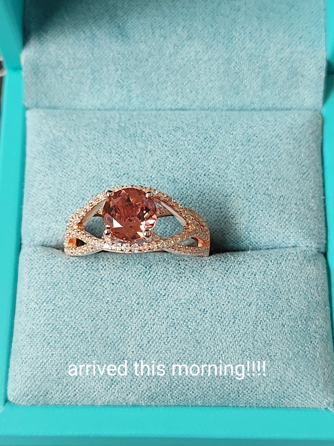 Customer photo review of round diaspore gemstone cross pave sterling silver ring