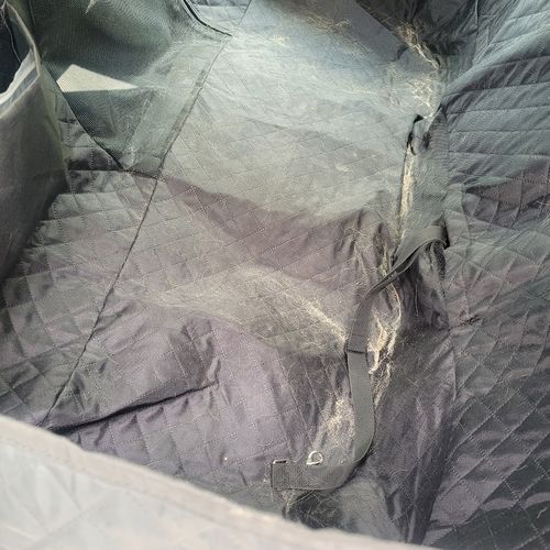 Customer photo review of Waterproof Non-Slip Car Seat Hammock Cover With Pockets, Side Flaps, Headrest Straps, Seat-Anchors, & Mesh Window (+FREE SAFETY BELT!)