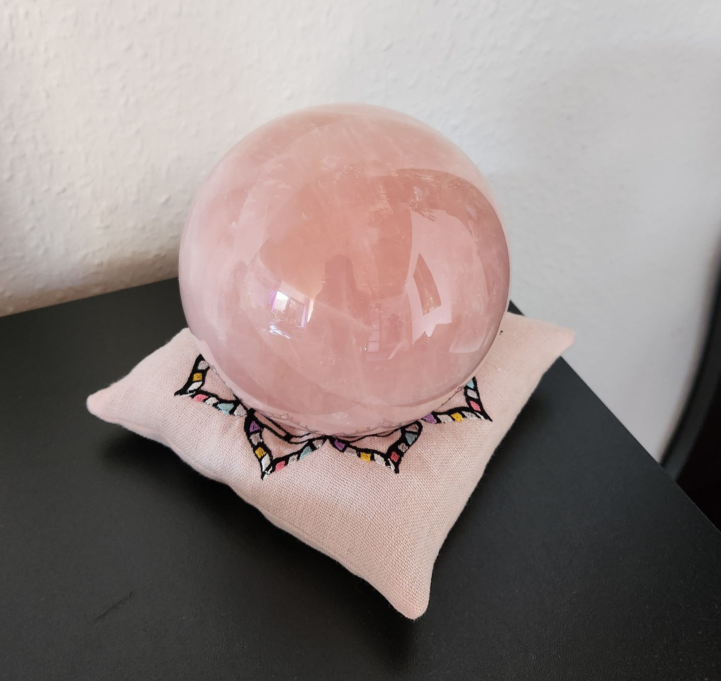 Customer photo review of Large Rose Quartz Sphere