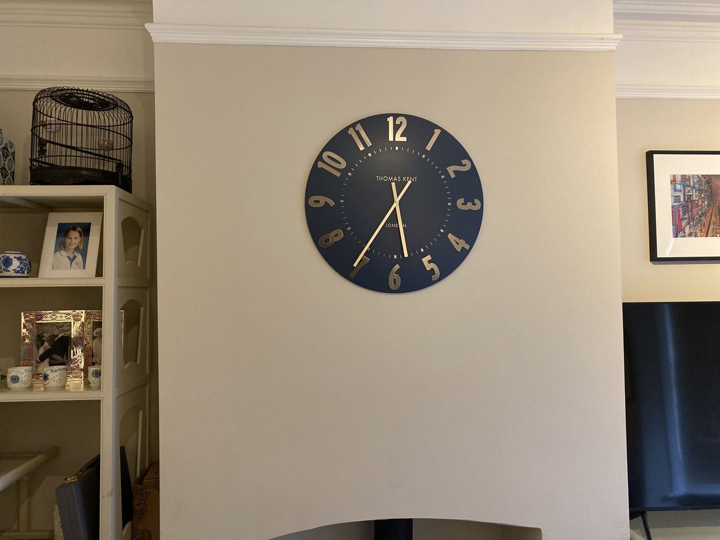 Customer photo review of Thomas Kent London. Mulberry Wall Clock 20" (51cm) Midnight Blue
