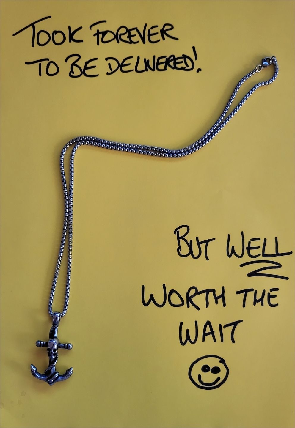 Customer photo review of SKULLED ANCHOR. - NECKLACE