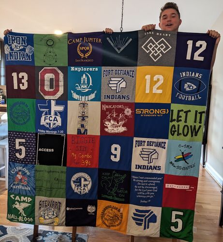 T-shirt quilt featuring fort defiance indians football by Heidi from VA