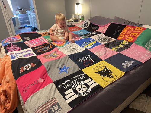 T-shirt quilt featuring miami dolphins by Nicole from FL