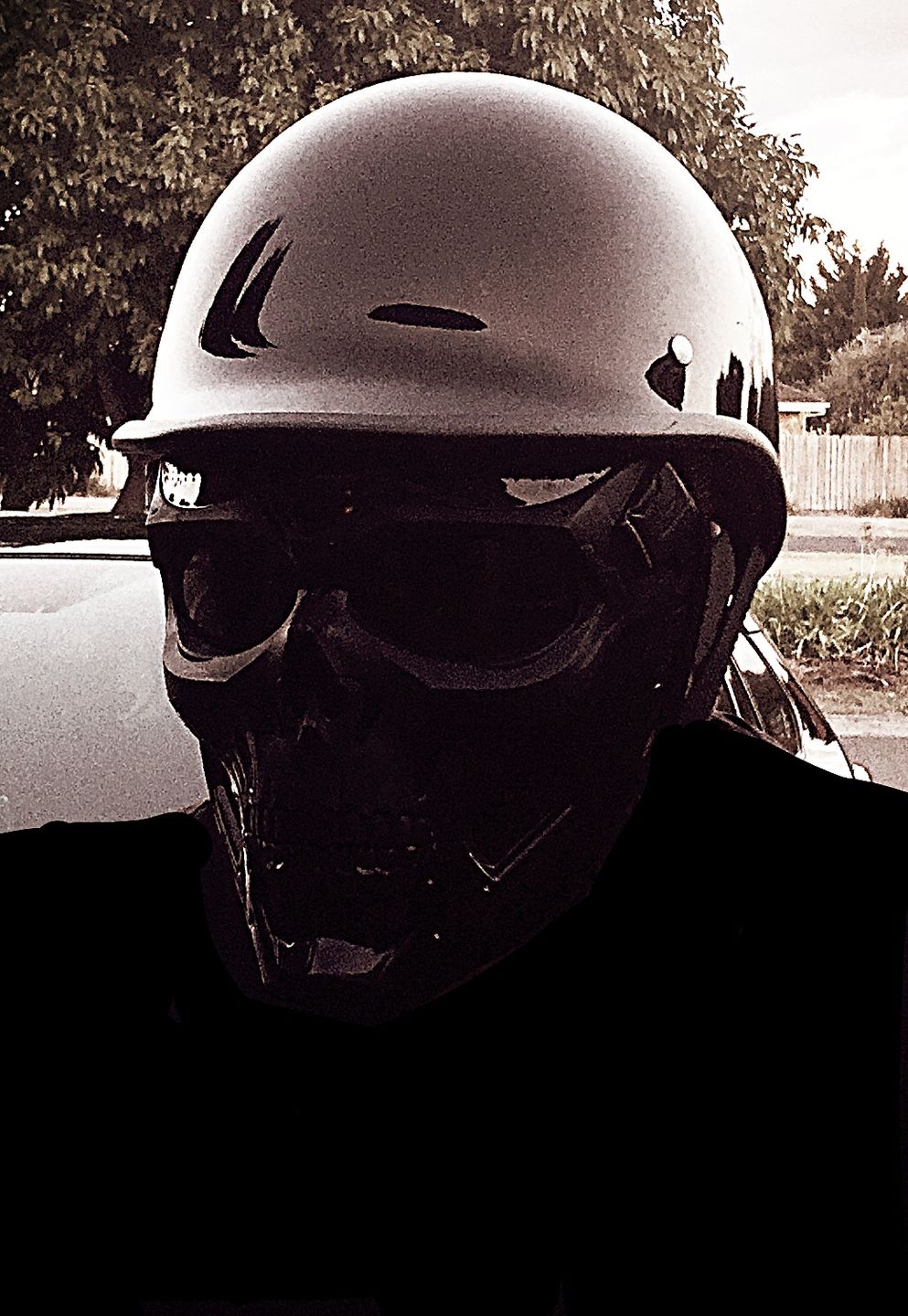 Customer photo review of Low Profile Reversible DOT Polo Helmet / Chrome