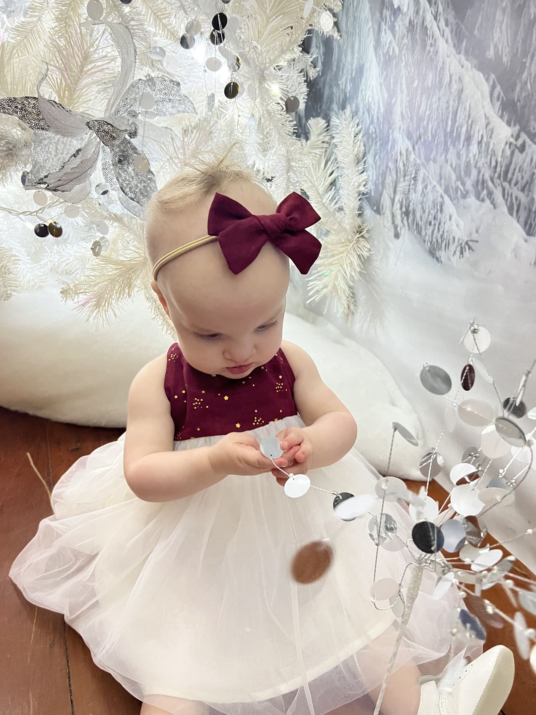 Customer photo review of Willa Linen Tutu Dress - Golden Stars